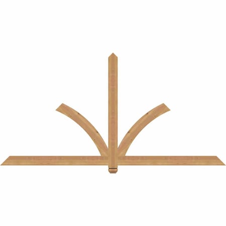 Ekena Millwork Redmond Smooth Timber Gable Bracket, Western Red Cedar, 84"W x 42"H x 1 1/2"D x 3 1/2"F, 12/12 Pitch GBW084X42X0204RED00SWR